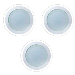 Kit 3 Luminárias Lâmpada Led 18w Plafon Embutir Borda Vidro