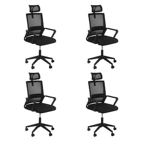 Kit 4 Cadeiras escritório rodizio office Confort