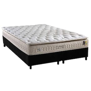 Cama Box King: Colchão Molas Ensacadas Anjos MasterPocket Confortable + Base CRC Suede Preto(193x203)