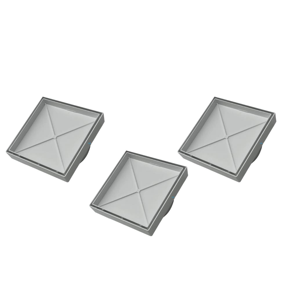 Kit 3 Ralos Ocultos Invisíveis 15x15 - Cinza Claro