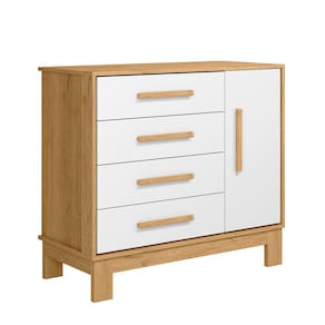 Cômoda Sapateira Encantado 1 Porta 4 Gavetas Q01 Freijó Branco Clique Chique