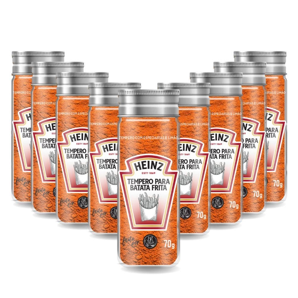 Kit com 9 Tempero para Batata Frita Heinz 70G
