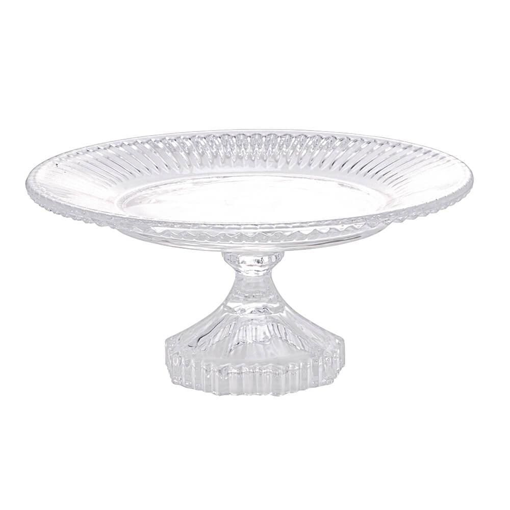 Travessa Para Bolo Boleira de Cristal Transparente Renaissance - Lyor