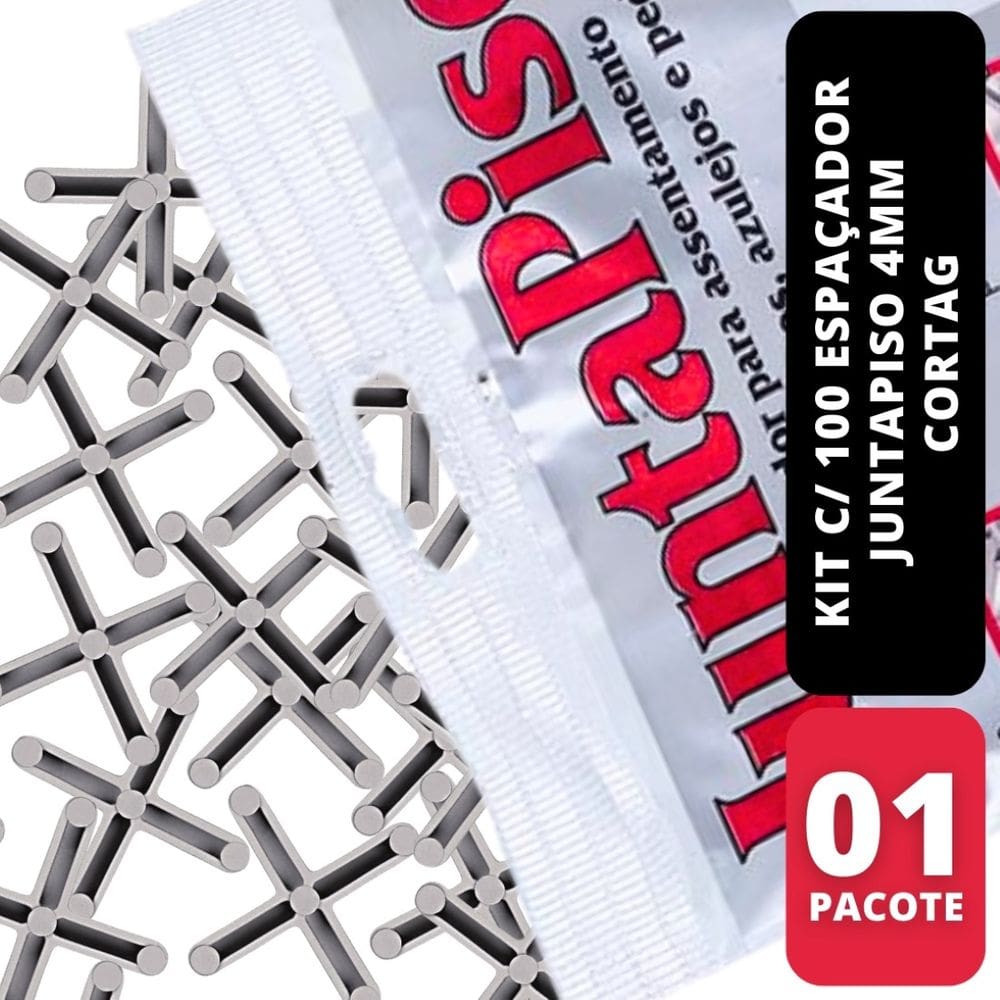 Kit C/ 100 Espaçador Juntapiso 4mm Cortag