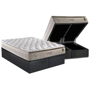 Cama Box Baú King: Colchão Molas MasterPocket Ensacadas Anjos   Confortable + Base CRC Suede Gray(193x203)