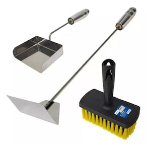 Kit De Limpeza Para Churrasqueira Escova + Pazinha + Rastelo