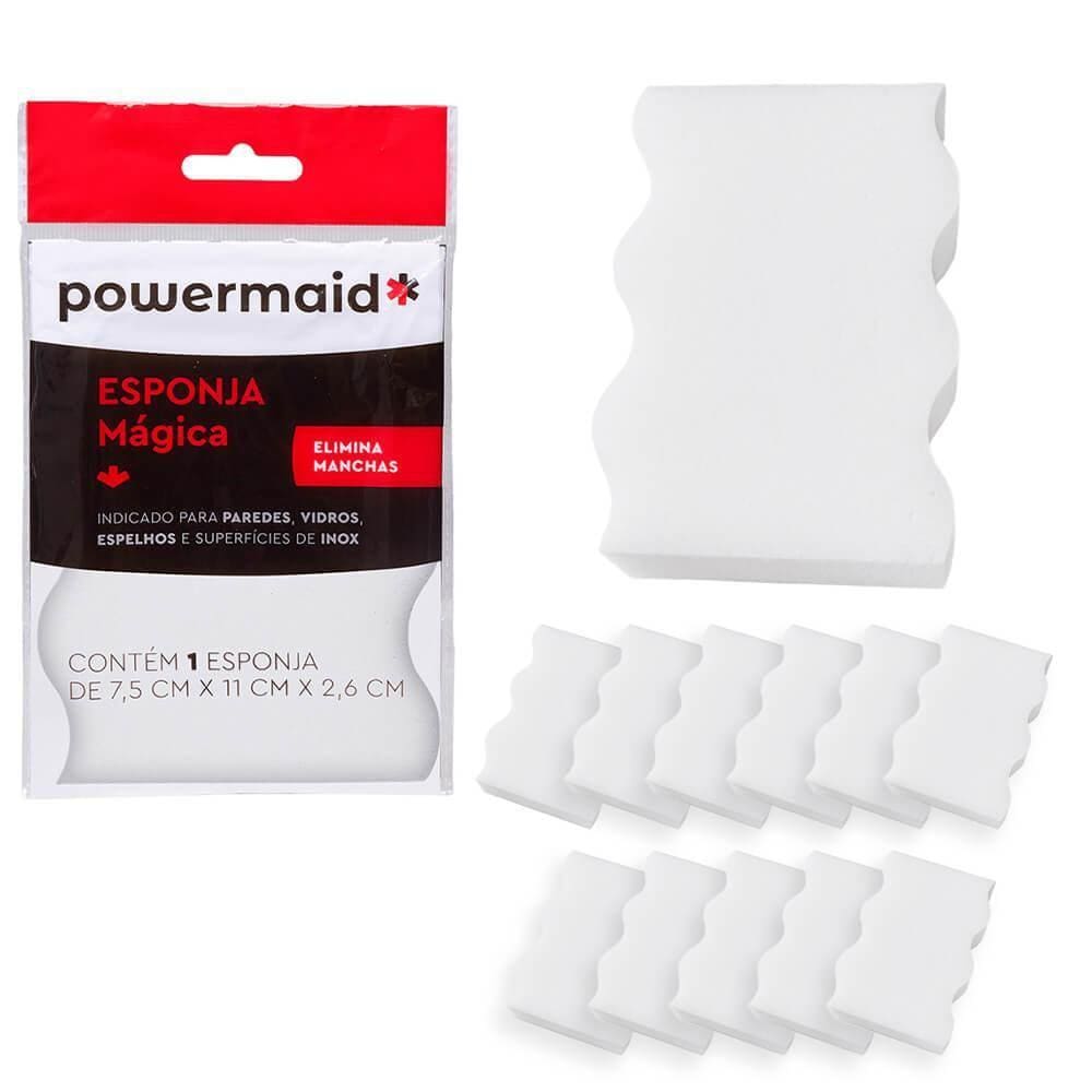 Esponjas Mágicas Melamina Tira Manchas Limpeza 12 peças - Powermaid