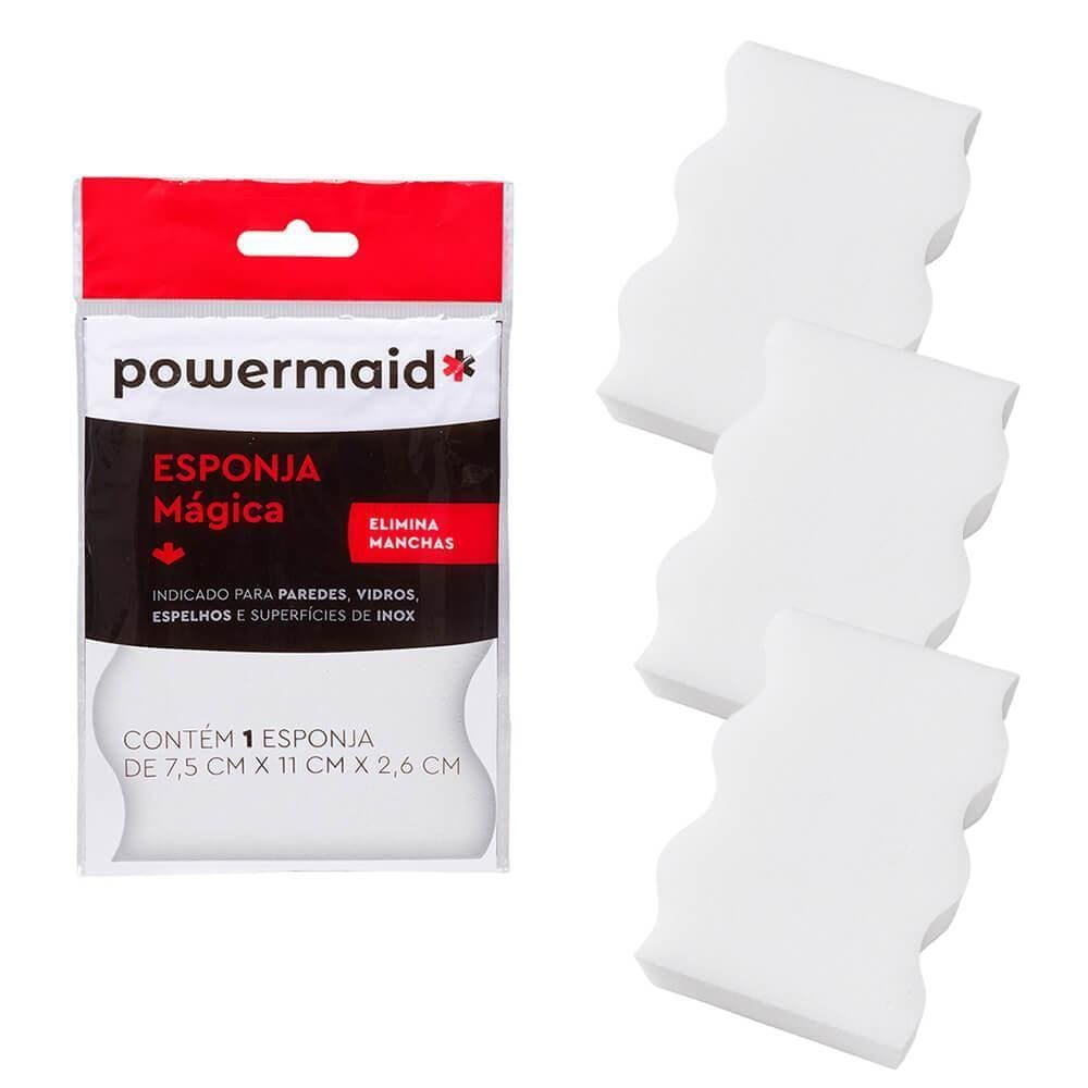 Esponjas Mágicas Melamina Tira Manchas Limpeza 3 peças - Powermaid