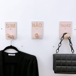 9 Ganchos Pendurador Provador loja roupas boho rosa premium
