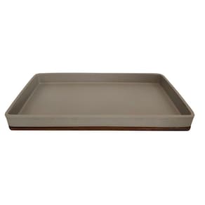 Bandeja Decorativa Retangular em Resina Cinza 40cm PO0144 BTC