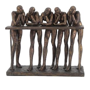 Escultura Decorativa em Resina Cobre Envelhecido 24cm NA0924 BTC