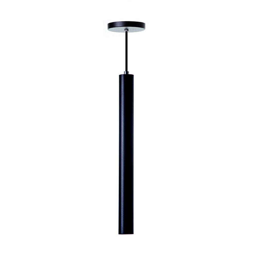 Pendente Tubo Cilindro Alumínio 30Cm Preto