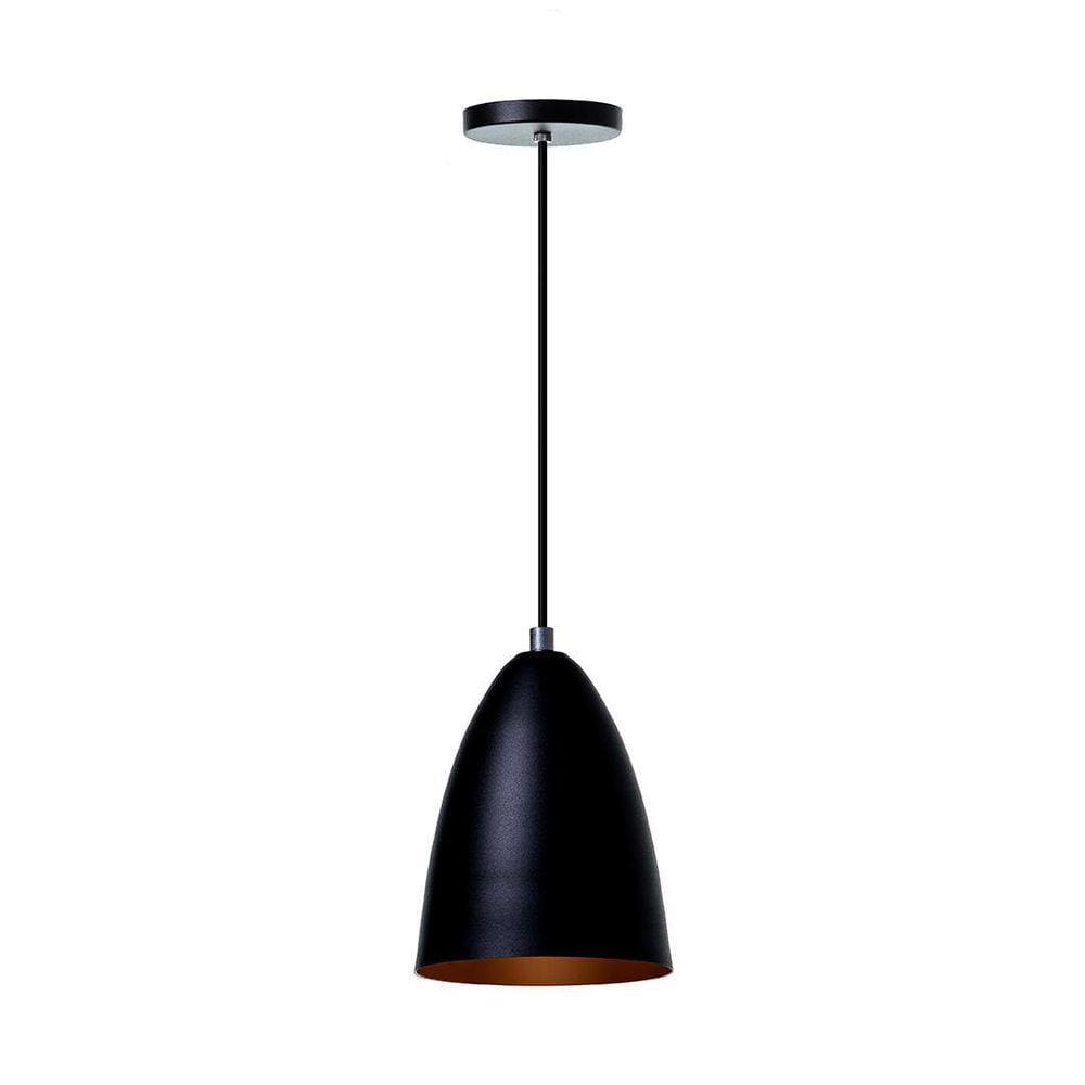 Lustre Pendente Bala P Alumínio Preto 16Cm