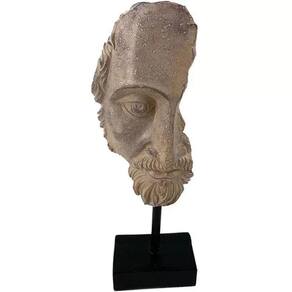 Escultura Decorativa Face em Resina Bege 25cm NK0196 BTC