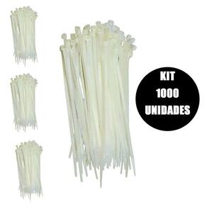 Abraçadeira De Nylon Branco Kit 1000 Uni Organizador
