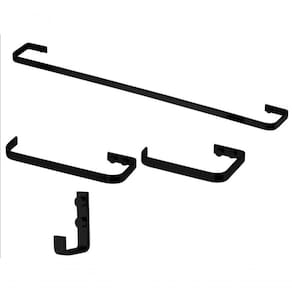 Acessorios Banheiro Lavabo 4 Peças Preto Fosco Future Cabide