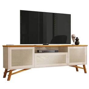 Rack Darin para TV até 75 Polegadas 3 Portas EDN Cor Off White Cedro