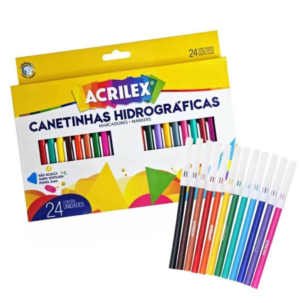 Canetinha Hidrográfica 24 Cores - ACRILEX