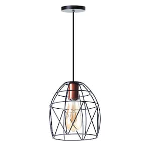 Lustre Pendente Interno Aramado Bala 23Cm Preto
