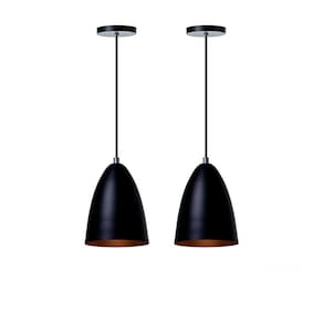 Lustre Pendente Bala Alumínio P Preto - Kit 2 Unidades