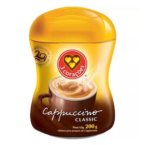Cappuccino 3 Corações Classic Pote com 200g