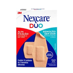 Curativo Nexcare Duo Remoção sem Dor Tamanhos Diferentes 10 Unidades