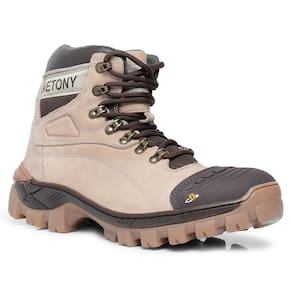 Bota Masculina em Couro com Solado Especial Durabilidade e Elegância em Cada Passo Bege