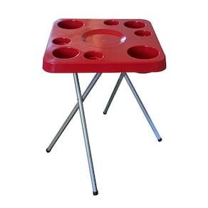 Mesa Petisqueira Desmontável/Dobrável Vermelha Elegante Plus