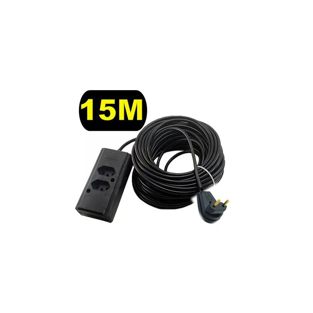 Extensão Elétrica 15 Metros 10/20a Cabo Pp2x1,0mm Reforçada