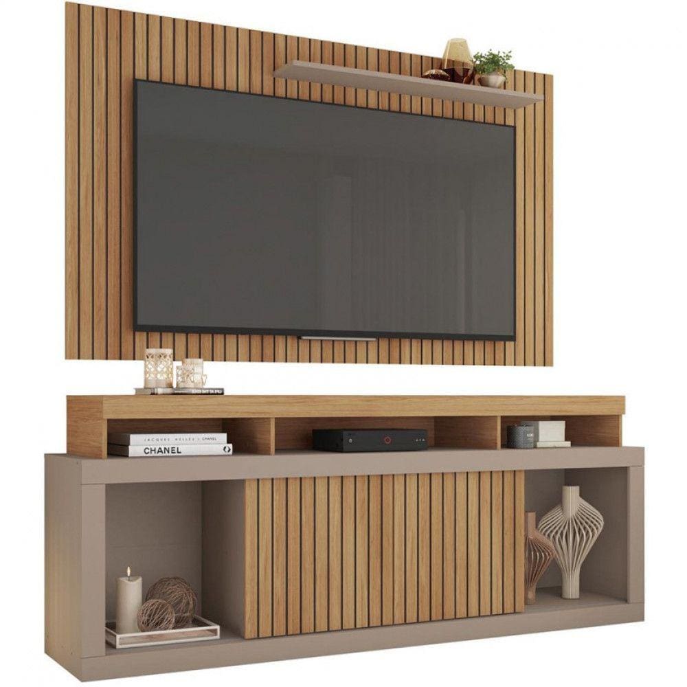 Bancada com Painel para TVs até 65 Polegadas MDP 2 Portas New Oscar Caemmun