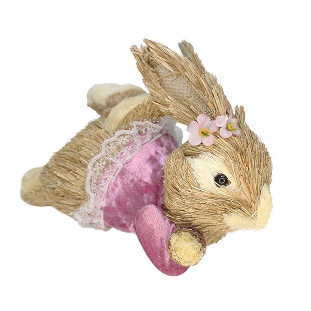 Coelho Fêmea De Páscoa Deitada Decoração Enfeite Coelhinho 24cm