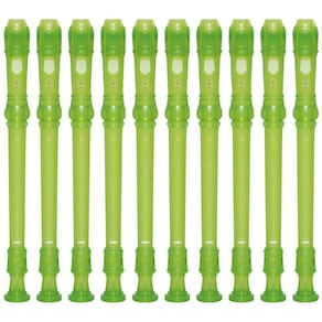Kit 10 Flautas Doce Soprano Barroca Em C YRS-20B Verde Yamaha