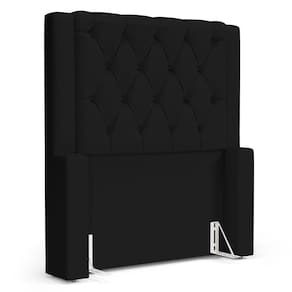 Cabeceira Cama Box Solteiro Atena 110cm Capitonê com Frame Sintético Preto - Desk Design