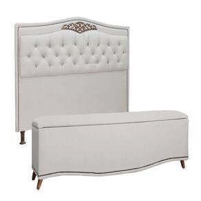 Conjunto Cabeceira e Calçadeira Holanda 1,60 cm Linho Speciale Home