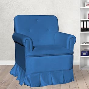 Poltrona Amamentação Laura Suede Azul Royal - LM DECOR