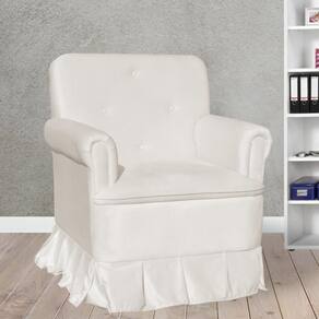 Poltrona Amamentação Laura Suede Branco - LM DECOR