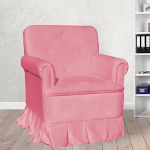 Poltrona Amamentação Laura Suede Rosa - LM DECOR