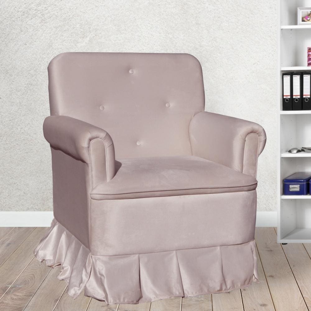 Poltrona Amamentação Laura Veludo Rose - LM DECOR