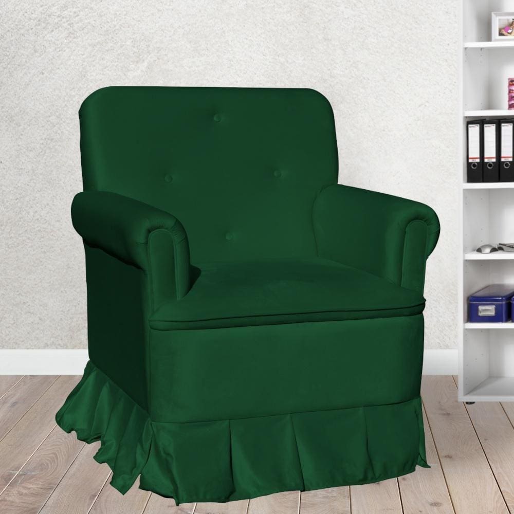 Poltrona Amamentação Laura Veludo Verde - LM DECOR