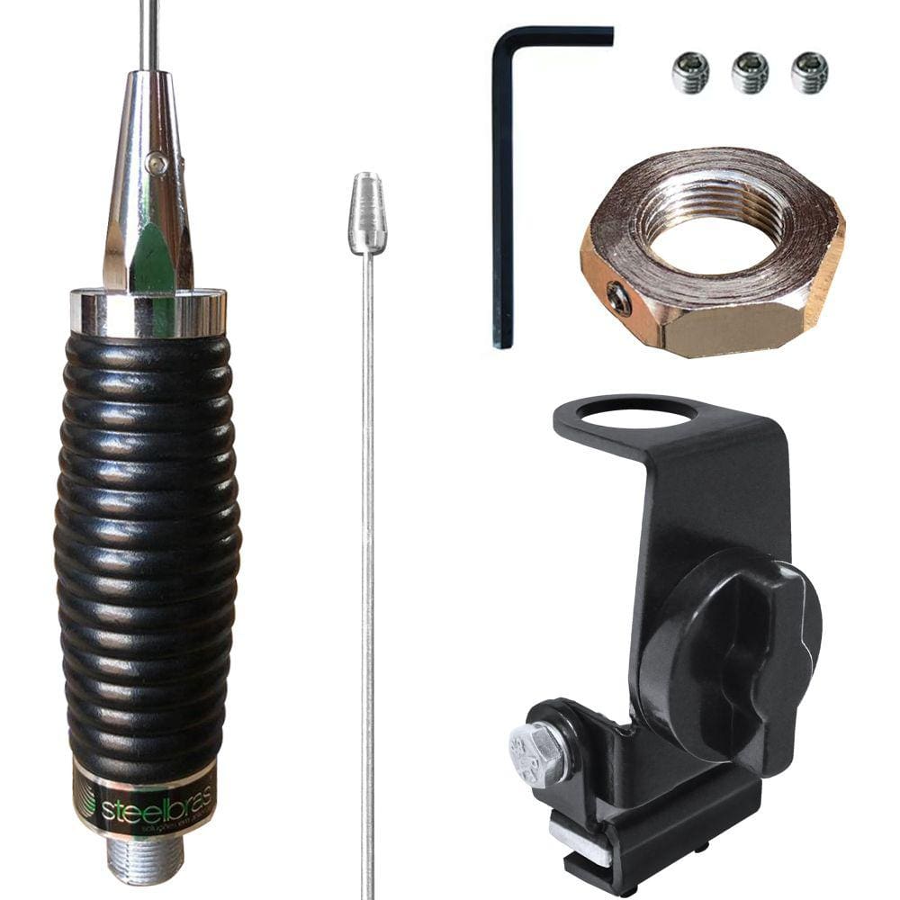 Antena Enfeite Bobinada Suporte Bi-articulado Porta Malas Capo Capu Parafusos Anti Furto