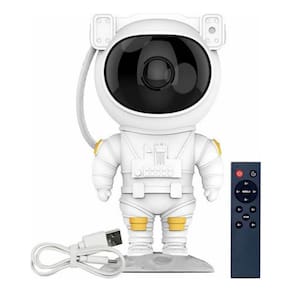 Luminária Projetor Astronauta Galáxia Abajur Com Controle