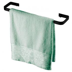 Toalheiro 30cm Suporte Porta Toalha Rosto Preto 2306pt