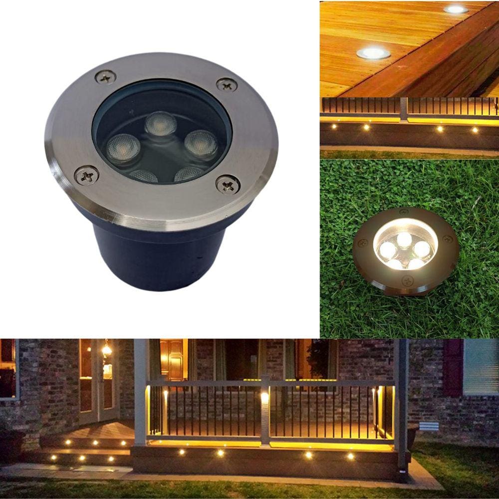 Balizador Spot Blindado Embutir Led 5W Iluminação Chão Piso Escada Jardim Gramado (Branco Quente) 3200K IP66 SMD