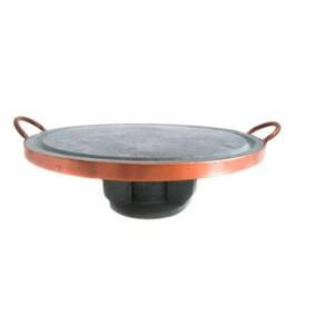 Conjunto Grelha / forma Pizza 32 cm com Rechaud em Pedra Sabão