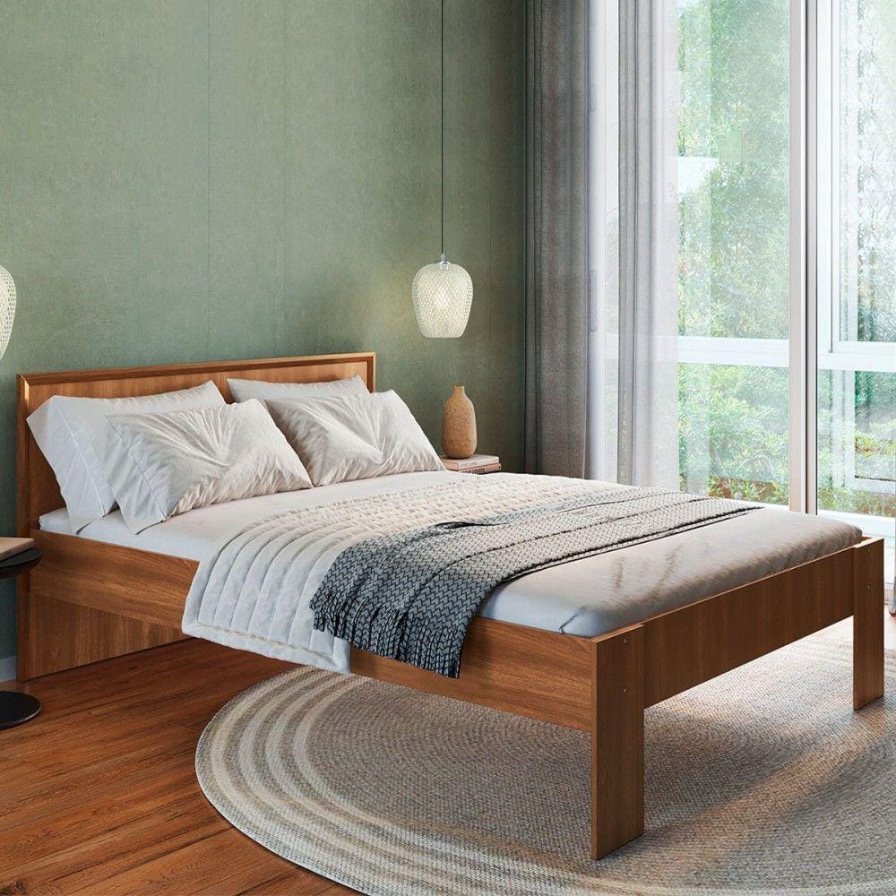 Cama Casal Los Angeles Nogal - Art In Móveis