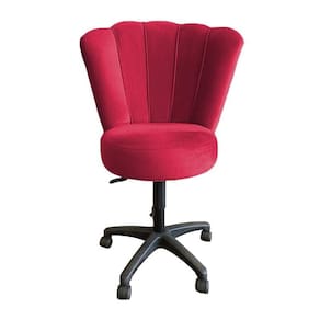 Cadeira Mocho Para Estética Escritório Veludo Vermelho - LM DECOR