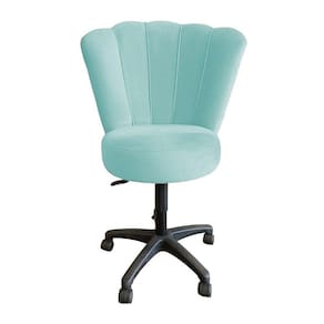 Cadeira Mocho Para Estética Escritório Veludo Azul Turquesa - LM DECOR
