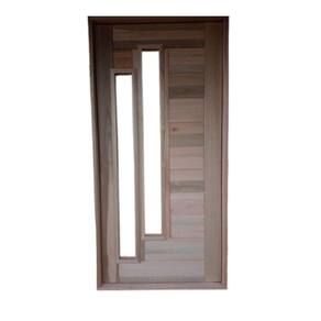 Porta Pivotante Com Visor Duplo Eucalipto 2,13X0,97