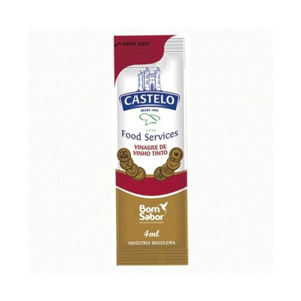 Vinagre Vinho Tinto Sache 200x4ml - Bom Sabor