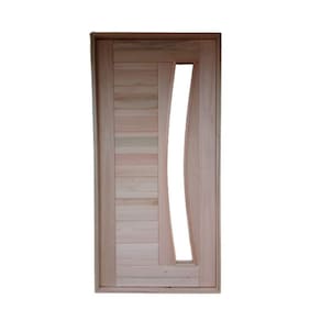 Porta Pivotante C/ Visor Eucalipto 2,13X0,87
